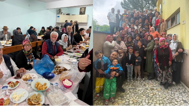 Hacıosmanlar Köyü bayram kahvaltısında bir araya geldi