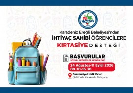 KDZ. EREĞLİ BELEDİYESİNDEN YENİ EĞİTİM ÖĞRETİM YILINDA ÖĞRENCİLERE KIRTASİYE DESTEĞİ
