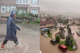 GÜLÜÇTE SEL VE SU TAŞKINLARINA BELEDİYE MÜDAHALESİ